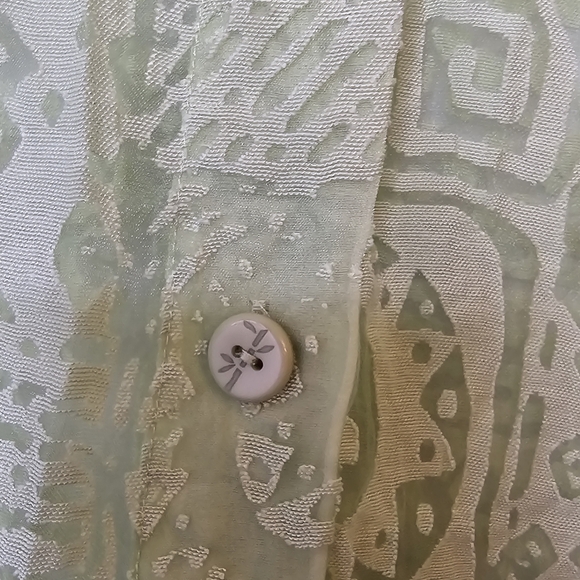 Ruby Rd. Women's Buttonfront Top Lime Green 3/4 sleeve Rayon Blend - Picture 5 of 9